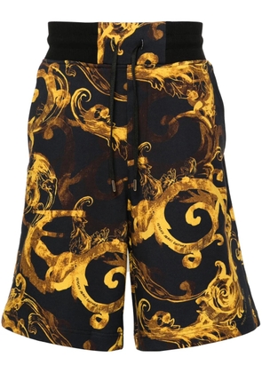 Versace Jeans Couture Barocco-print cotton track shorts - Black