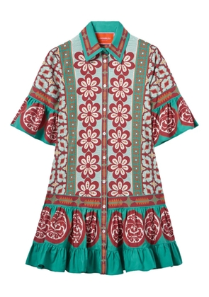 La DoubleJ Choux floral-print ruffled mini dress - Green