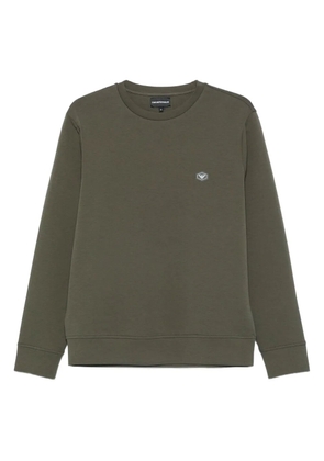 Emporio Armani logo-patch crew-neck sweatshirt - Green