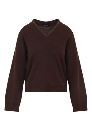 Fabiana Filippi v-neck embellished wool sweater - Brown