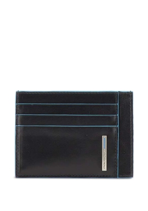 PIQUADRO logo-plaque leather cardholder - Black