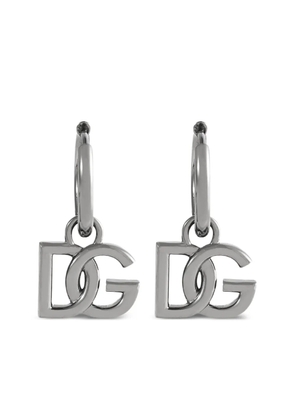 Dolce & Gabbana logo-pendant earrings - Silver