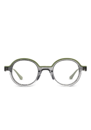 Xavier Garcia Design textured round glasses - Green