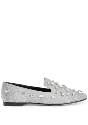 Giuseppe Zanotti Dalila Bijoux glitter loafers - Silver
