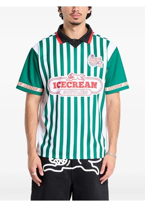 ICECREAM striped football polo shirt - Green