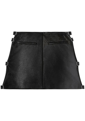 Courrèges buckled coated miniskirt - Black