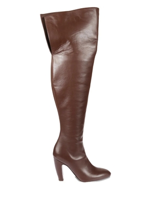 GIABORGHINI 95mm Louise heeled over-the-knee boots - Brown