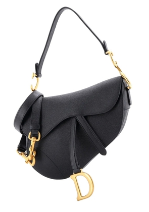 Christian Dior Pre-Owned Saddle Handbag with Strap Leather Medium shoulder bag - Black