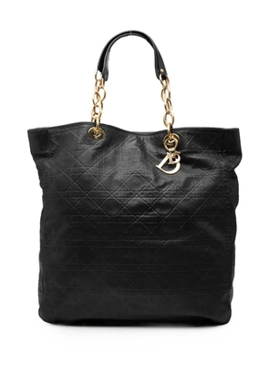 Christian Dior Pre-Owned 2007 Large Lambskin Cannage Lady Dior Soft Shopping tote bag - Black