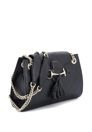 Gucci Pre-Owned Emily Chain Flap Guccissima Leather Small shoulder bag - Black