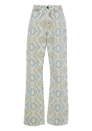 ETRO paisley-print straight-leg jeans - Blue