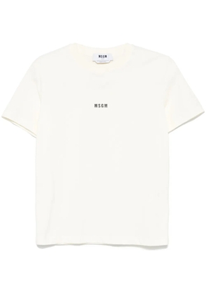 MSGM micro-logo cotton T-shirt - Neutrals