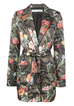 Off-White floral belted jacket - Black