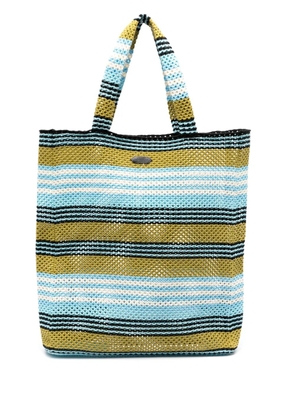 Lanvin striped crochet cotton tote bag - Blue