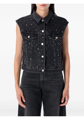 Levi's crystal-embellished denim vest - 0007 BLACK