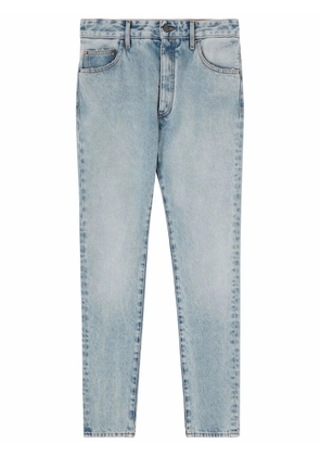 Palm Angels logo-print faded jeans - Blue
