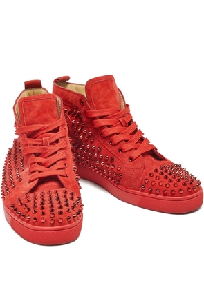 Christian Louboutin Pre-Owned Louis Spikes suede high-top sneakers - Red