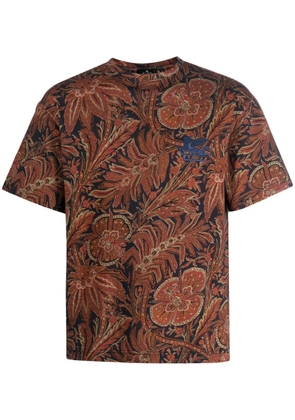ETRO Pegaso-embroidered paisley-print T-shirt - Brown