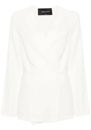 Fabiana Filippi no-lapels wrap blazer - White