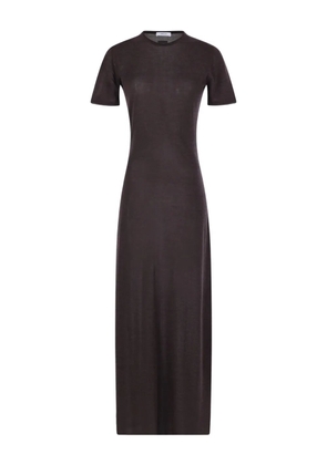 Ferragamo crew-neck short-sleeve maxi dress - Brown