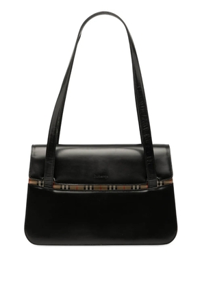 Burberry Pre-Owned 20th Century House Check Trimmed Leather shoulder bag - Black