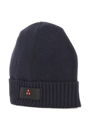 Peuterey Silli05 ribbed logo-patch beanie - Blue