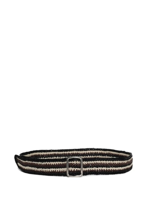 The Row Ara striped buckle belt - Black