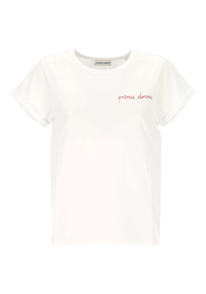 Maison Labiche rolled-sleeve embroidered T-shirt - White