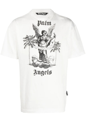 Palm Angels University logo-print T-shirt - White