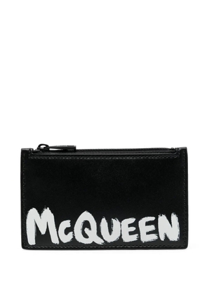 Alexander McQueen logo-print leather wallet - Black
