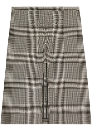 Courrèges zip-detail checked midi skirt - Black