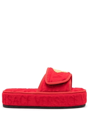 Versace logo-print open-toe slides - Red
