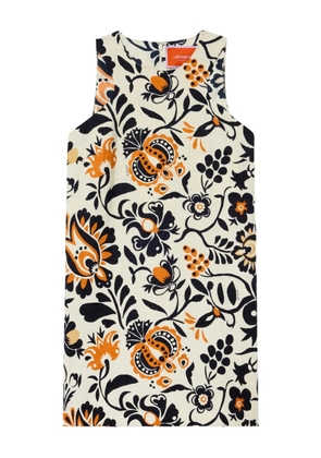 La DoubleJ Racer floral-print mini dress - White