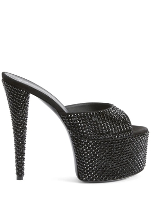 Giuseppe Zanotti 150mm GZ Aida crystal -embellished platform sandals - Black