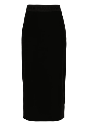 Versace Jeans Couture logo-waistband midi skirt - Black