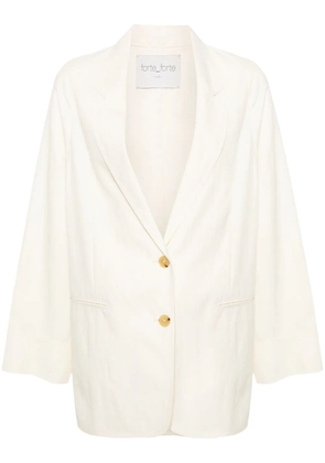 Forte Forte single-breasted twill blazer - White