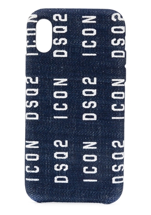 DSQUARED2 denim logo iPhone X case - Blue