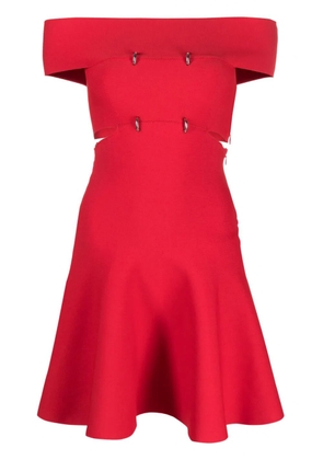 Alexander McQueen off-shoulder flared mini dress
