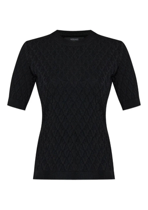 Versace textured short-sleeve top - Black
