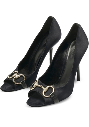 Gucci Pre-Owned Horsebit peep-toe pumps - Black