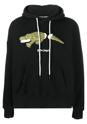 Palm Angels crocodile cotton hoodie - Black