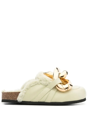 JW Anderson leather chain mules - Green