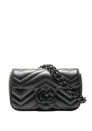 Gucci Pre-Owned 2015-2025 Chevron chain shoulder bag - Black
