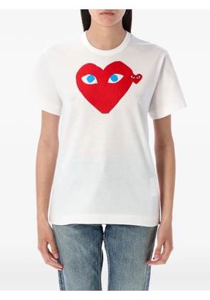 Comme Des Garçons Play heart-print logo patch T-shirt - White
