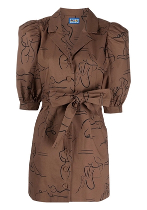 Lhd illustrative-print Casitas dress - Brown