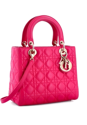 Christian Dior Pre-Owned Lady Dior Bag Cannage Quilt Lambskin Medium satchel - Pink