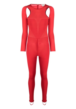 Alexander McQueen cut-out long-sleeve jumpsuit - Red