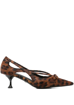 Lola Cruz 55mm cut-out bow-detail pumps - Brown