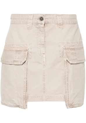 Golden Goose distressed cotton mini skirt - Neutrals