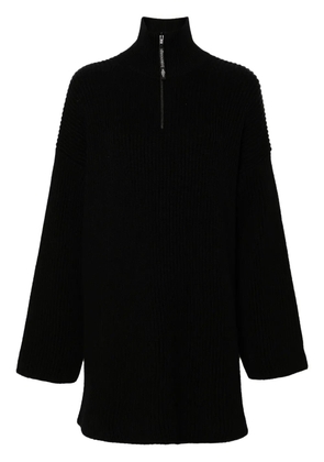 Balenciaga logo-appliqué ribbed jumper - Black